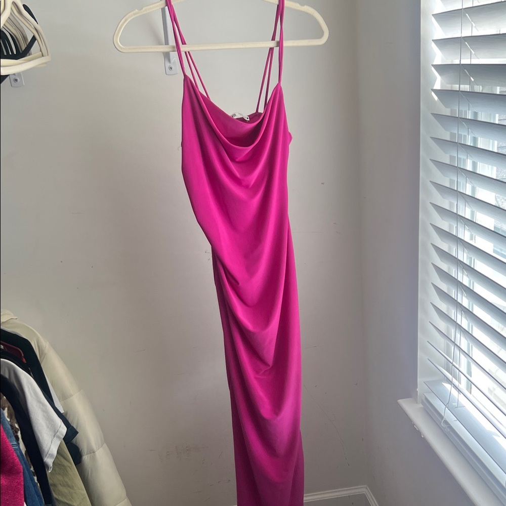 Zara Elegant Pink Draped Women's Dress